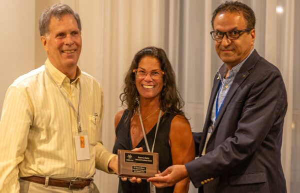 Tom Kramer receives Brian K. Martin award from PDES General Manager Allison Barnard Feeney, CEO and Board President Dr. Michael Jahadi of Lockheed Martin Company